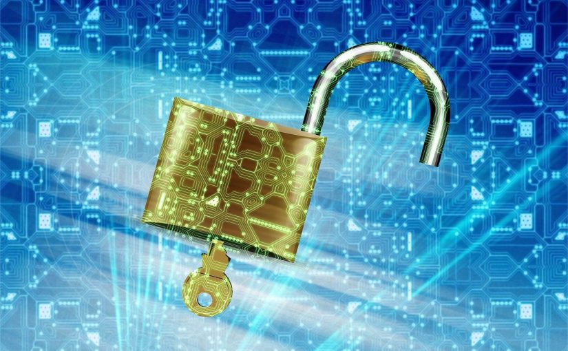 opened lock with a key